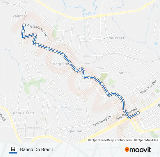 16 VALINHOS / UNIVERSIDADE Bus Line Map