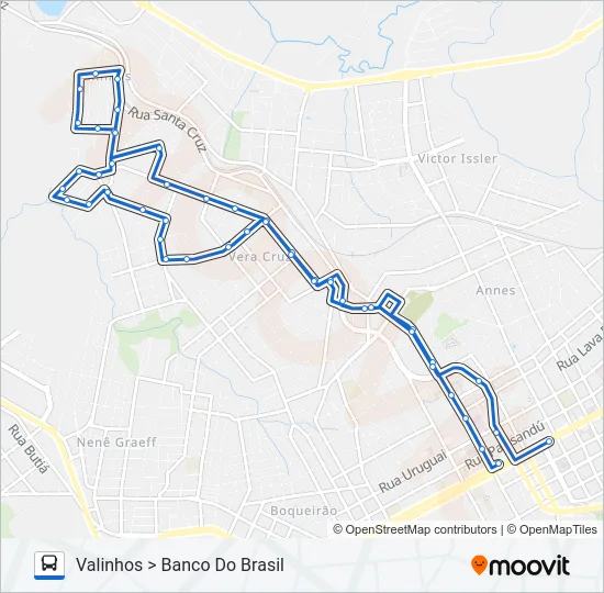16 VALINHOS / UNIVERSIDADE Bus Line Map