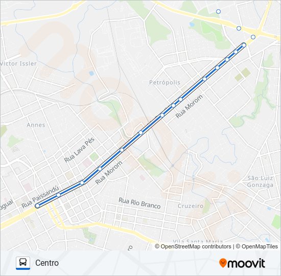 Mapa de 16 VALINHOS / UNIVERSIDADE de autobús