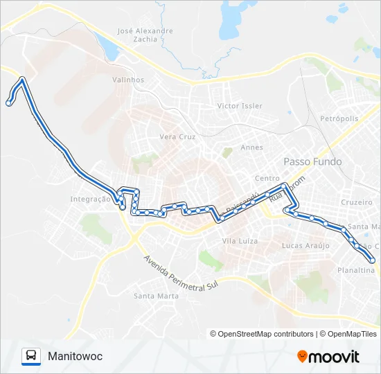 30 INTEGRAÇÃO / UNIVERSIDADE Bus Line Map