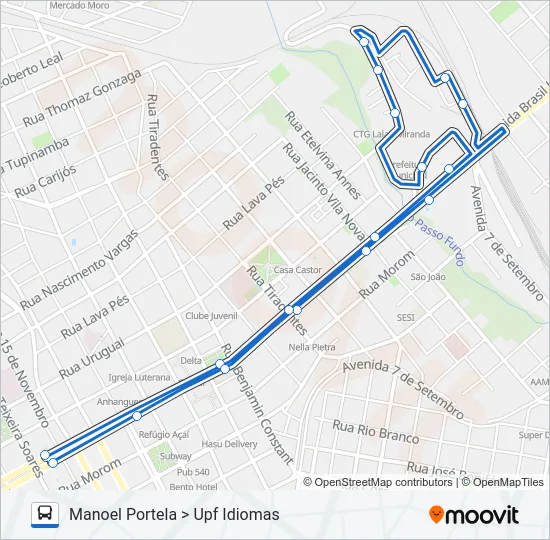 30 INTEGRAÇÃO / UNIVERSIDADE Bus Line Map