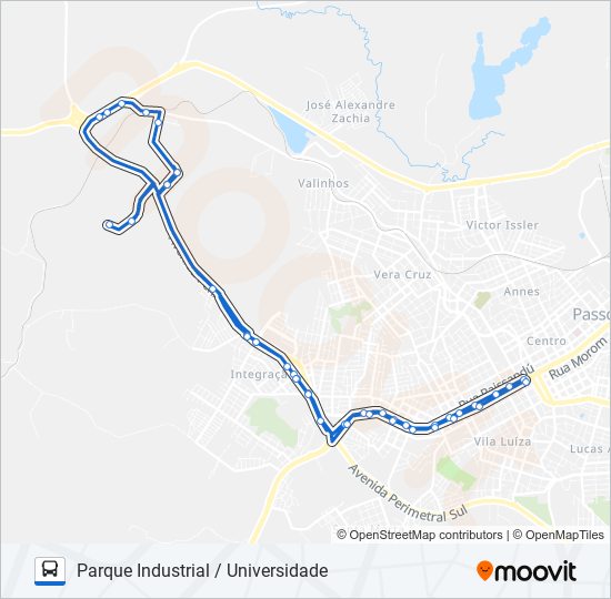 29 PARQUE INDUSTRIAL / UNIVERSIDADE bus Line Map