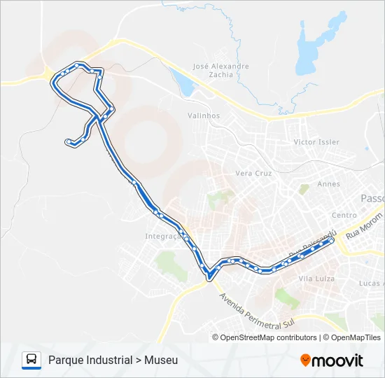 29 PARQUE INDUSTRIAL / UNIVERSIDADE Bus Line Map