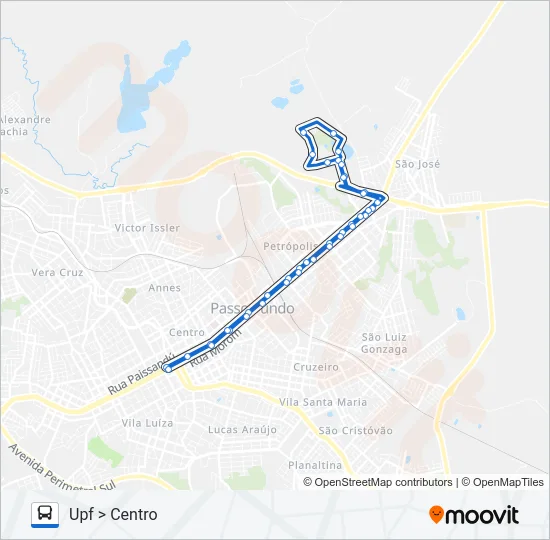 29 PARQUE INDUSTRIAL / UNIVERSIDADE Bus Line Map
