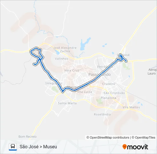 29 PARQUE INDUSTRIAL / UNIVERSIDADE Bus Line Map