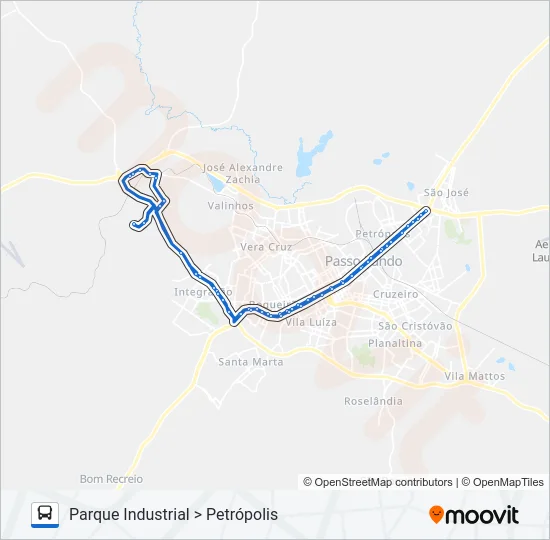 29 PARQUE INDUSTRIAL / UNIVERSIDADE Bus Line Map