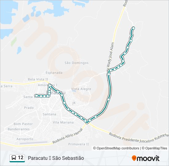 Mapa de 12 de autobús