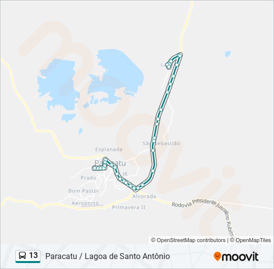 13 bus Line Map