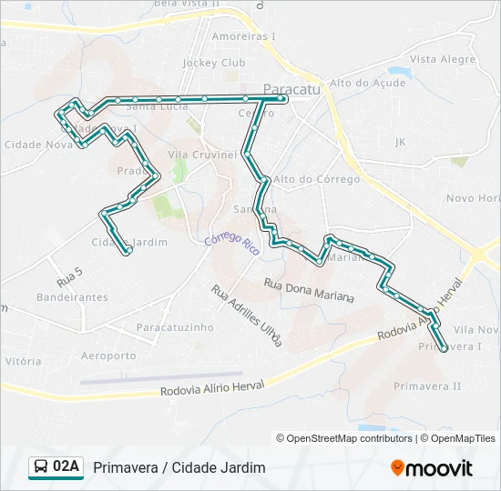 02A Bus Line Map