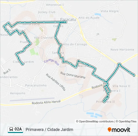 02A Bus Line Map