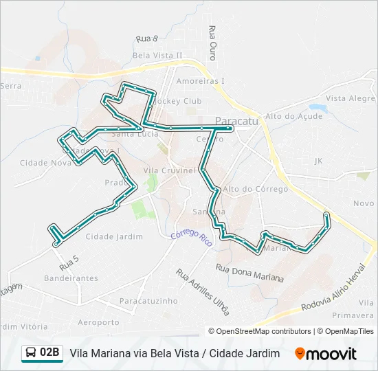 02B Bus Line Map