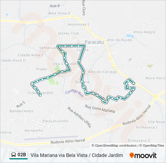 02B Bus Line Map