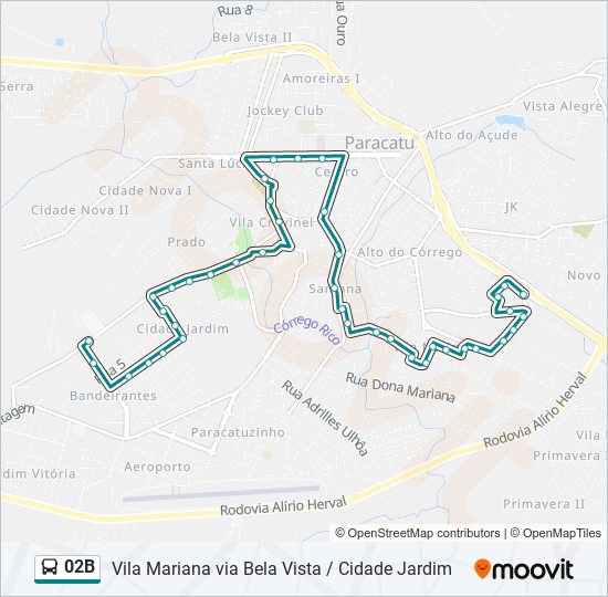 02B bus Line Map