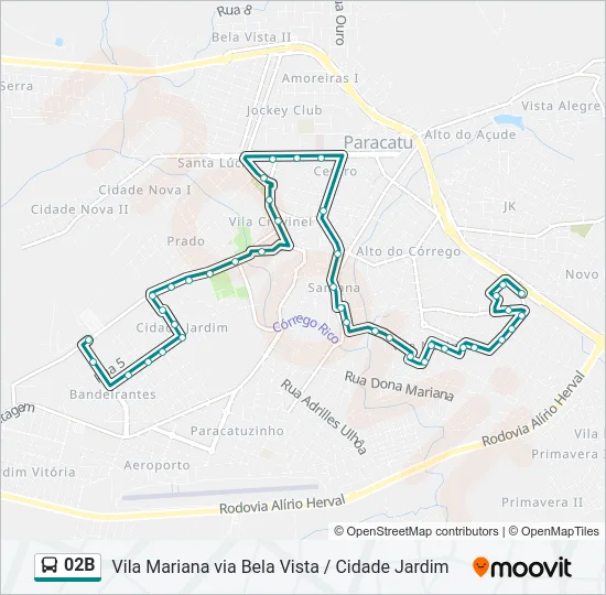 02B Bus Line Map