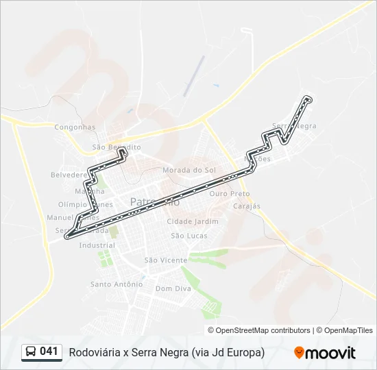 041 Bus Line Map