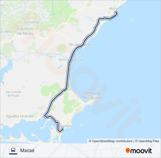 CABO FRIO - MACAÉ (EXECUTIVO) bus Line Map