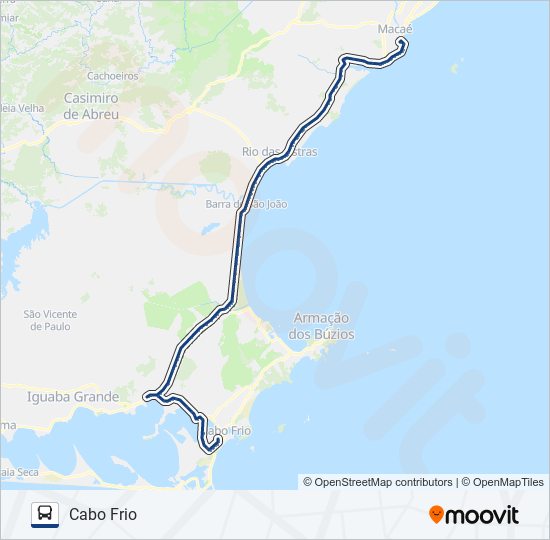 CABO FRIO - MACAÉ (EXECUTIVO) bus Line Map