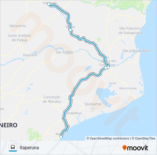 MACAÉ - ITAPERUNA Bus Line Map
