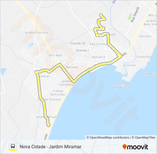 Mapa da linha 02 de ônibus