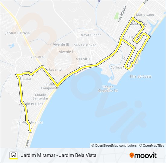 Mapa da linha 02 - RAMO C de ônibus