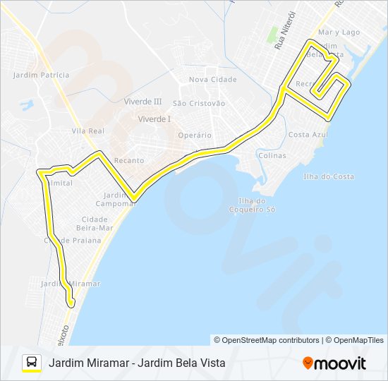 Mapa da linha 02 - RAMO C de ônibus