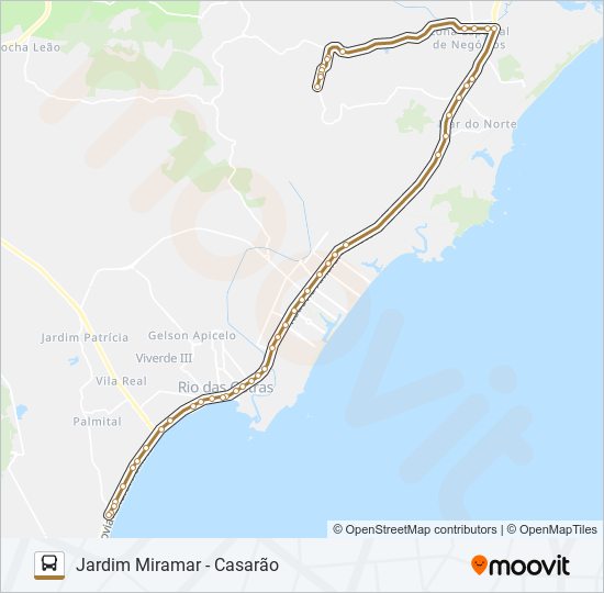 Mapa da linha 03 - RAMO B de ônibus