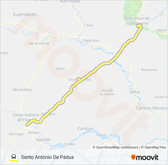 BOM JESUS - SANTO ANTÔNIO DE PÁDUA Bus Line Map