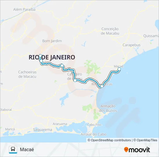 MACAÉ - NOVA FRIBURGO (VIA RIO DAS OSTRAS) Bus Line Map