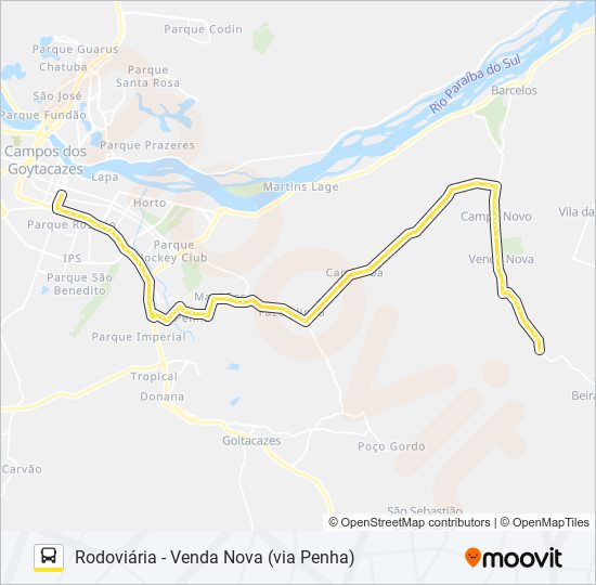 Mapa de RODOVIÁRIA - VENDA NOVA (VIA PENHA) de autobús