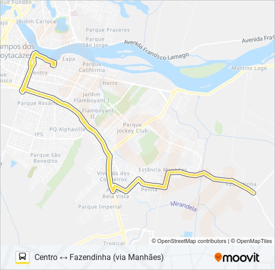 219 bus Line Map