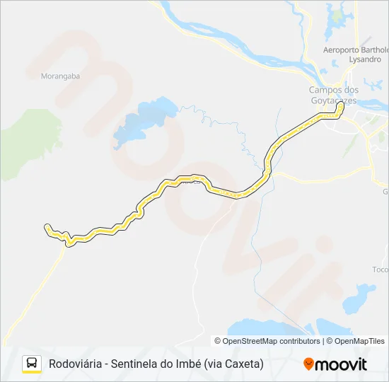 RODOVIÁRIA - SENTINELA DO IMBÉ (VIA CAXETA) Bus Line Map