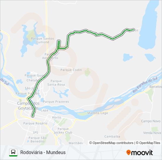 Mapa da linha 331 de ônibus