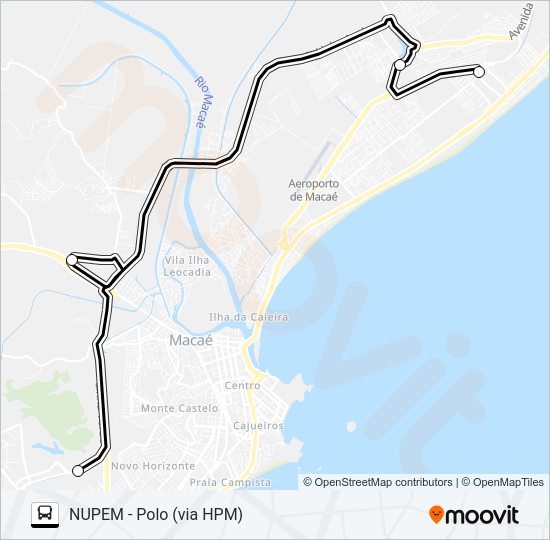 Mapa da linha 2 de ônibus