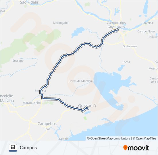 QUISSAMÃ - CAMPOS (VIA CONDE) (EXECUTIVO) bus Line Map