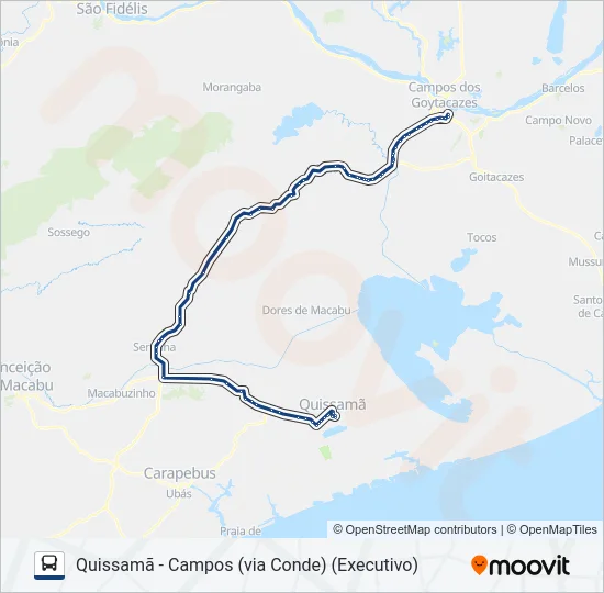 QUISSAMÃ - CAMPOS (VIA CONDE) (EXECUTIVO) Bus Line Map