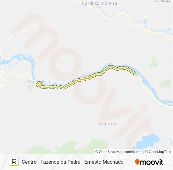 CENTRO - FAZENDA DA PEDRA - ERNESTO MACHADO Bus Line Map