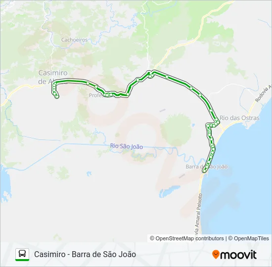 CASIMIRO - BARRA DE SÃO JOÃO Bus Line Map