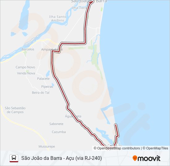 Mapa da linha 04 de ônibus