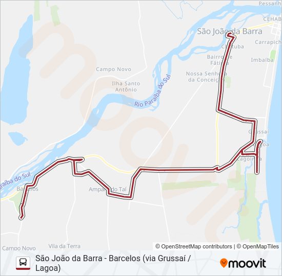 Mapa da linha 03 de ônibus