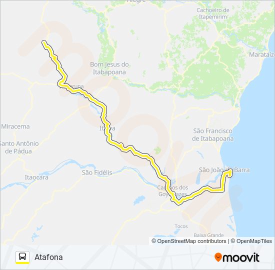 Mapa da linha N401 de ônibus