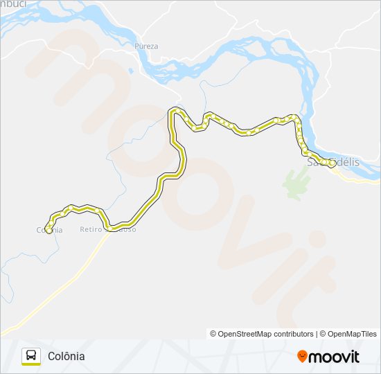 Mapa de CENTRO - COLÔNIA de autobús