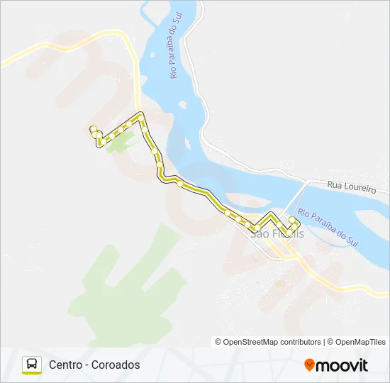 CENTRO - COROADOS Bus Line Map