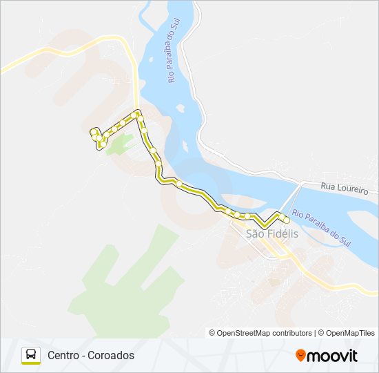 CENTRO - COROADOS bus Line Map