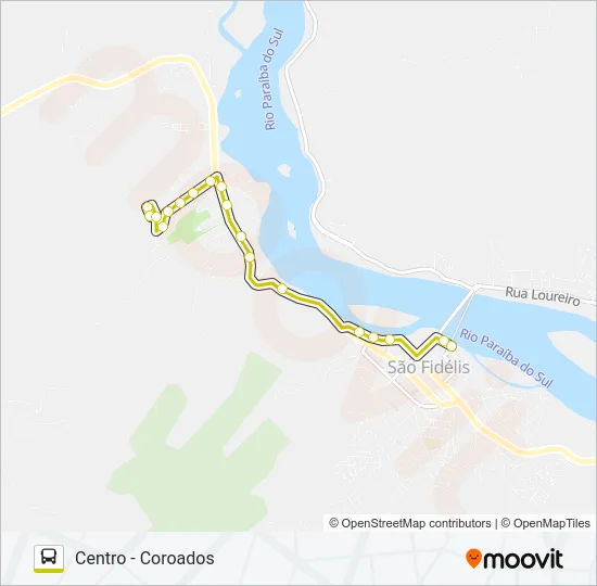 CENTRO - COROADOS Bus Line Map