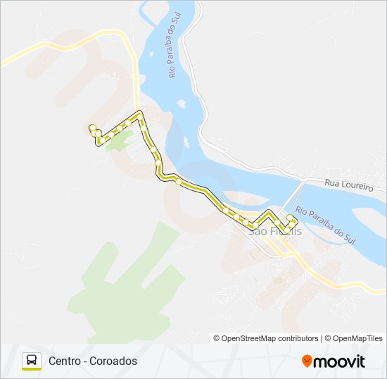 CENTRO - COROADOS bus Line Map