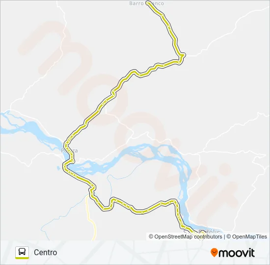 CENTRO - BARRO BRANCO Bus Line Map