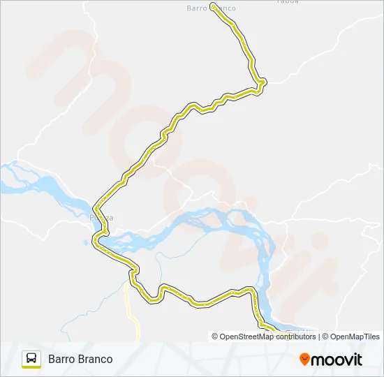 CENTRO - BARRO BRANCO Bus Line Map