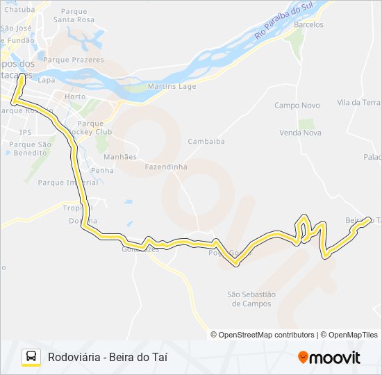 Mapa da linha 236 de ônibus