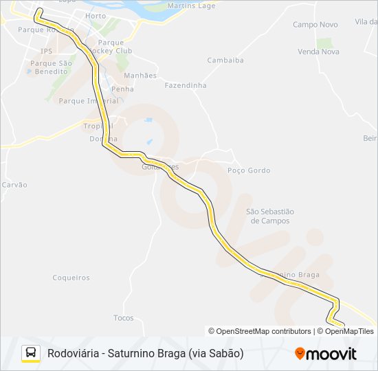 Mapa da linha 241 de ônibus