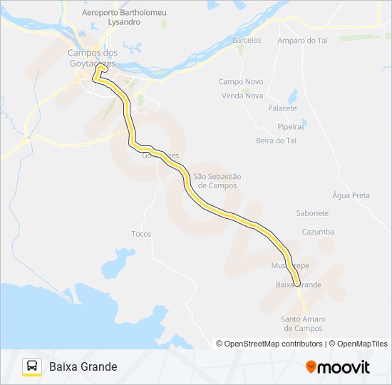 Mapa da linha 242 de ônibus